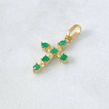 Pendant Baculada Cross 1.35gr / 2.5cm / Emeralds 37Pts 18K Yellow Gold (Jewel) ©