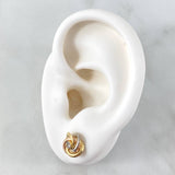 Topos Helice Central 1.35gr / 1cm / Circon Blanco Tres Oros 18K