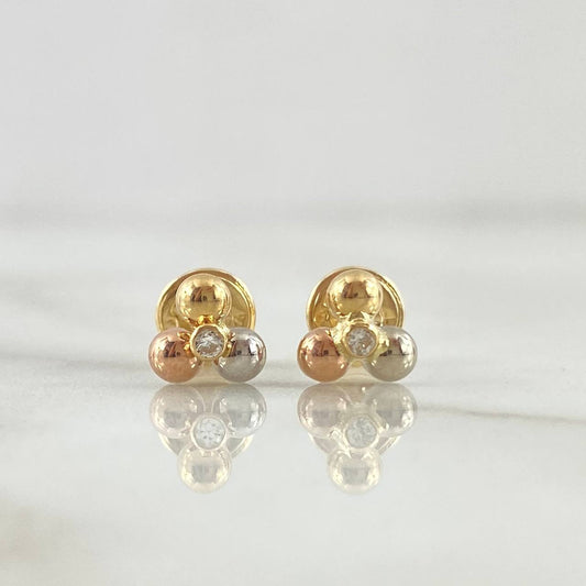 Topos Trío Bola 0.6gr / Tres Oros 18K