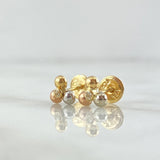 Stud Earrings Trio Beads 0.6gr / Three 18K Golds
