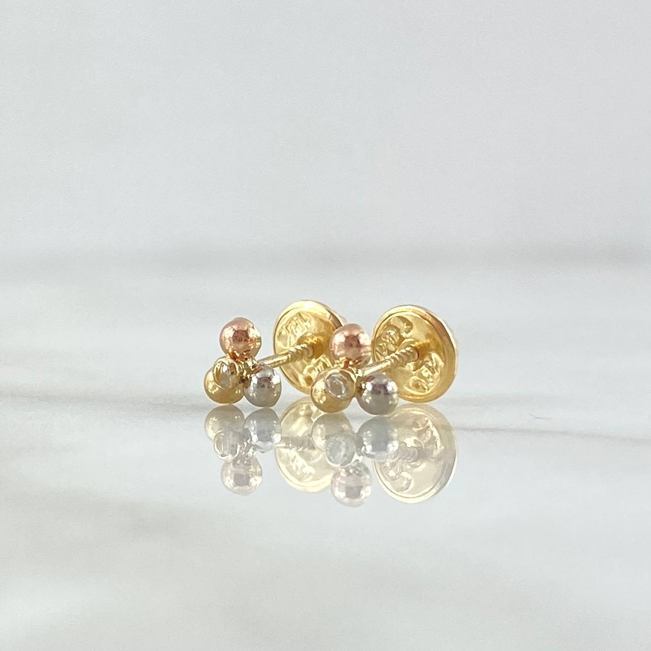 Trio Beads Stud Earrings 0.55gr / 18K Gold ©