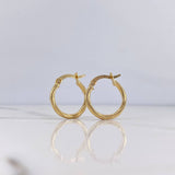 Hoop Earrings Lui 1.8gr / 1.9cm / Striped 18K Yellow Gold #