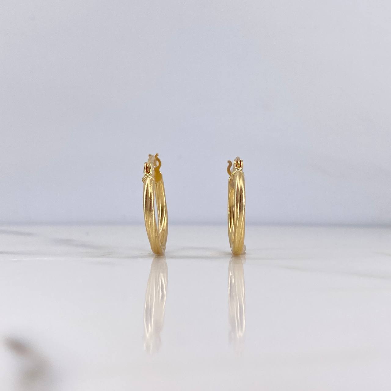 Hoop Earrings Lui 1.8gr / 1.9cm / Striped 18K Yellow Gold #
