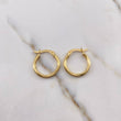 Hoop Earrings Lui 1.8gr / 1.9cm / Striped 18K Yellow Gold #