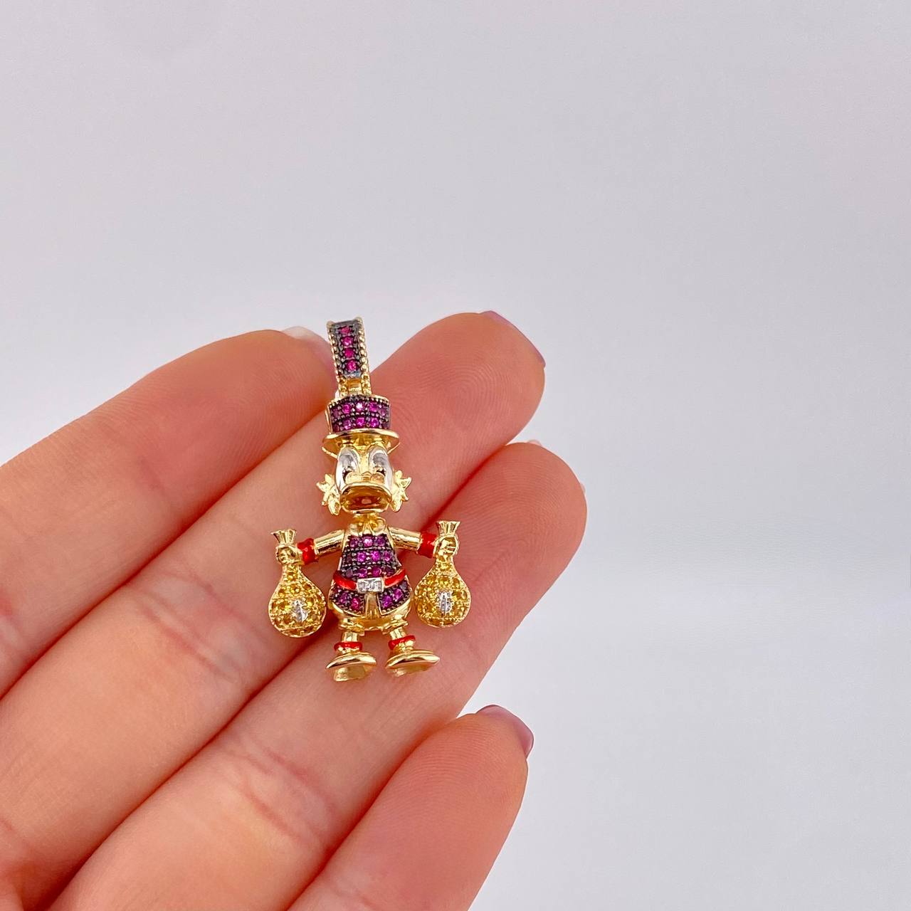 Dije Pato Bolsas Dinero 6.2g / 1 1/4 in Oro Amarillo 18K
