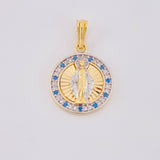 Dije Virgen de la Milagrosa 2.5g / 1 in Dos Oros Amarillo Blanco 18K