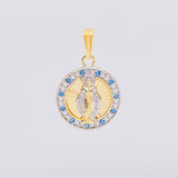 Dije Virgen de la Milagrosa 2.5g / 1 in Dos Oros Amarillo Blanco 18K