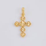 Dije Cruz Trebol 2.6g / 1 1/4 in Oro Amarillo 18K
