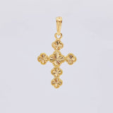 Dije Cruz Trebol 2.6g / 1 1/4 in Oro Amarillo 18K