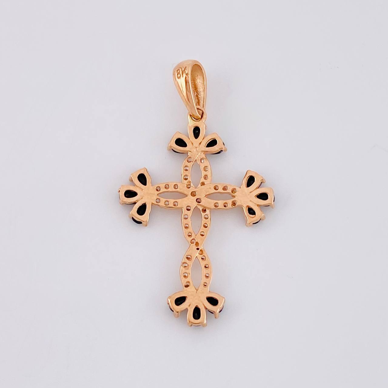 Dije Cruz Entrelazada 1.8g / 1 1/2 in Oro Rosa 18K