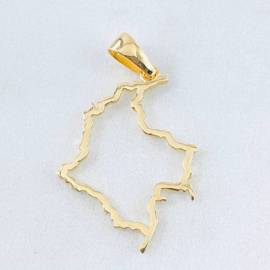Dije Mapa Colombia 1.6gr / 1 1/2 in / Oro Amarillo 18K ©