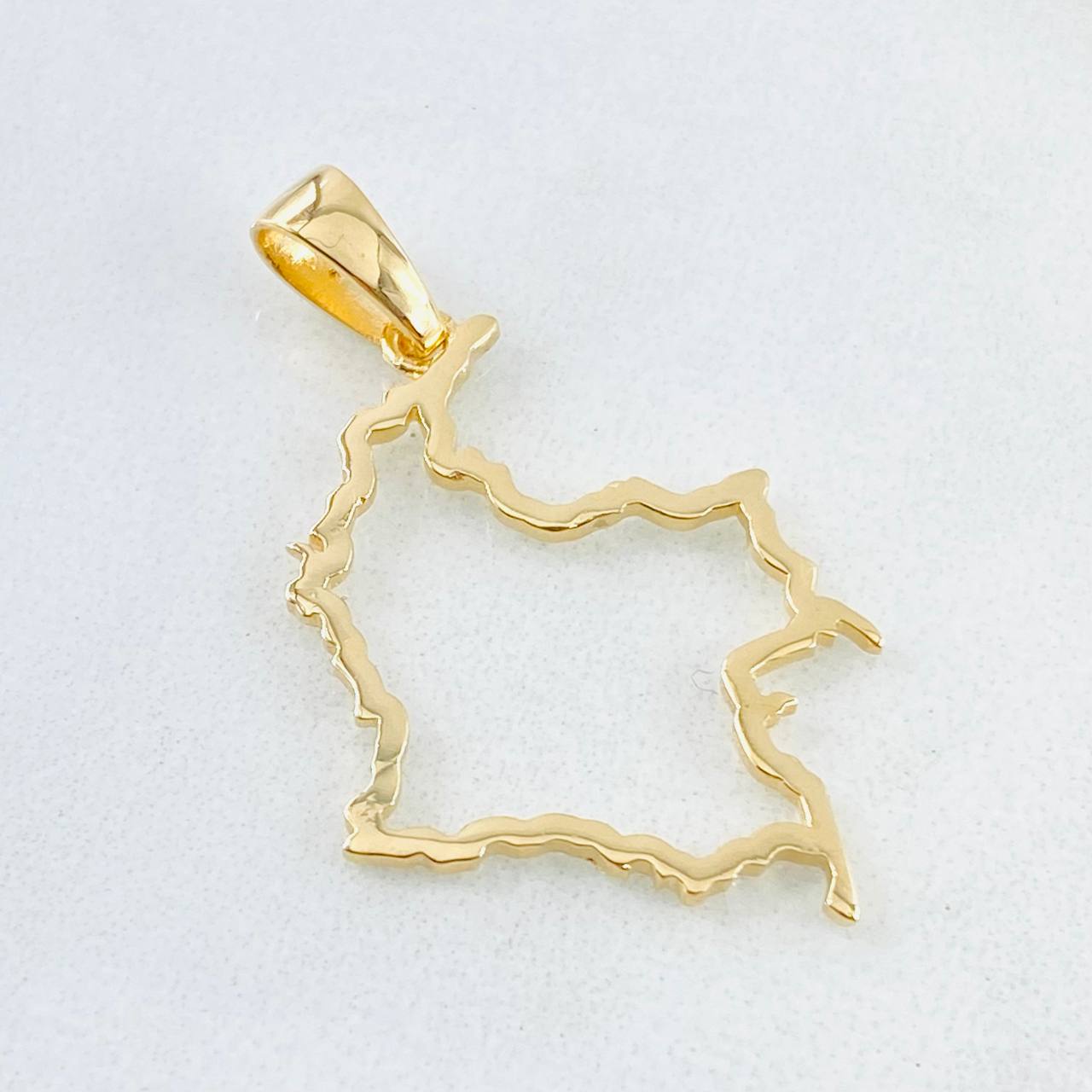 Dije Mapa Colombia 1.6gr / 1 1/2 in / Oro Amarillo 18K ©