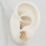 Stud Earrings Bear Ts 2.55g / in / 9.63mm Yellow Gold 18K