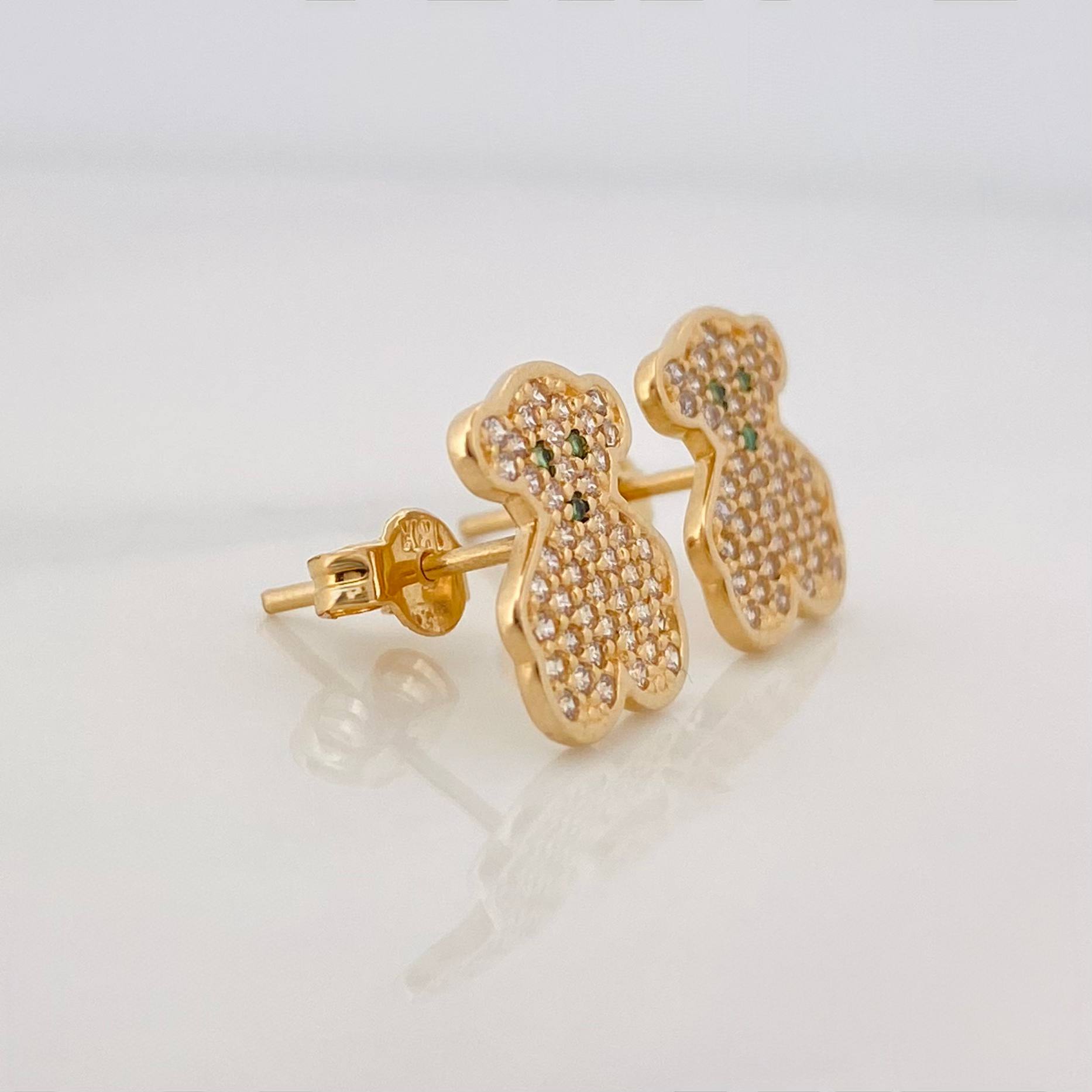 Stud Earrings Bear Ts 2.55g / in / 9.63mm Yellow Gold 18K