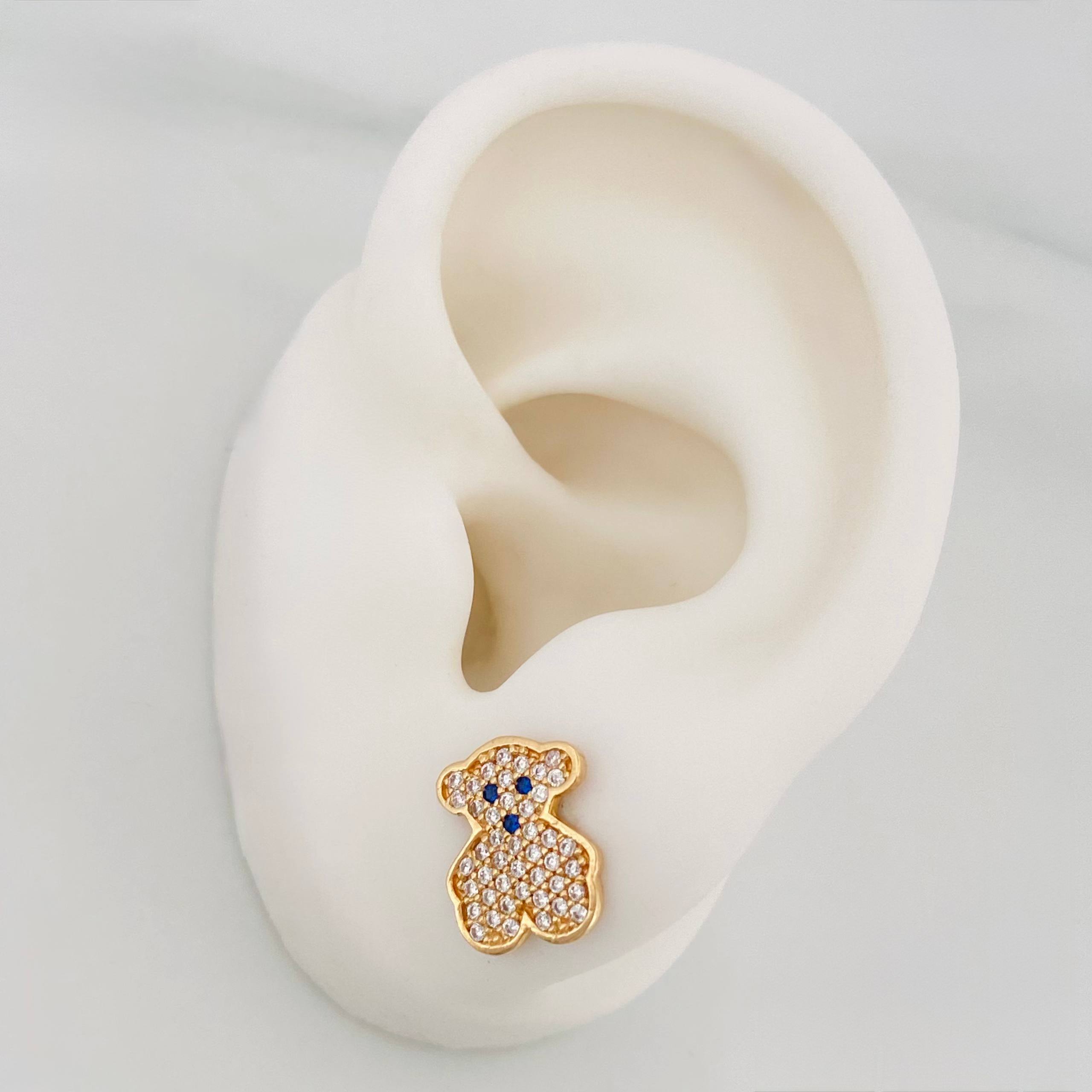 Stud Earrings Bear Ts 2.5g / in / 9.63mm Yellow Gold 18K