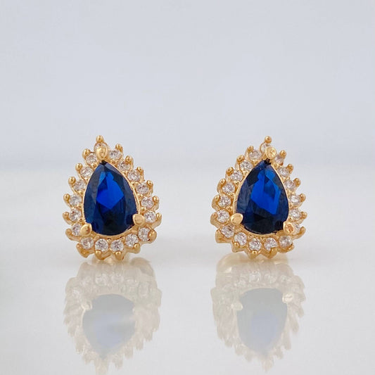 Stud Earrings Halo Drop 2.1g / in / 7.45mm Yellow Gold 18K