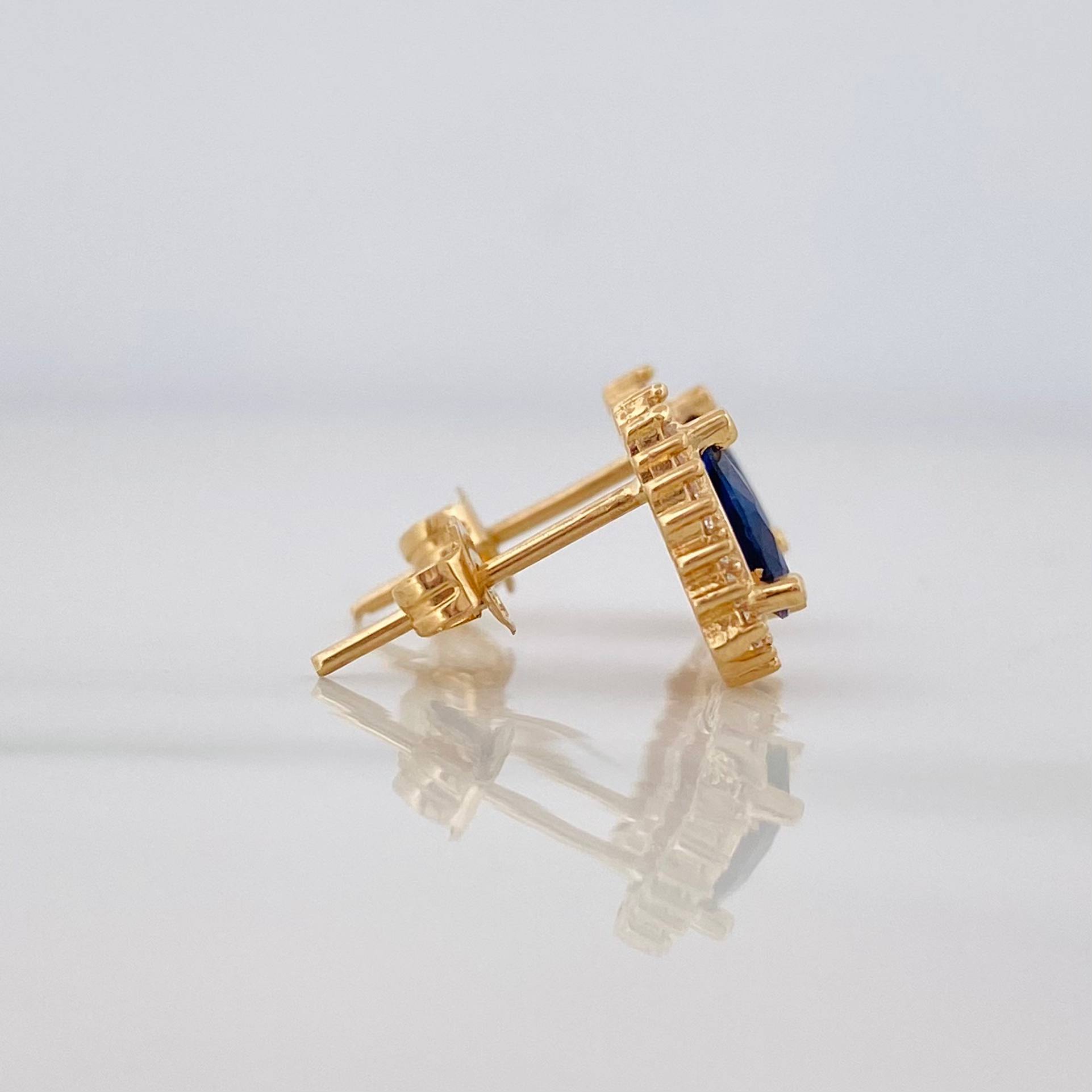 Stud Earrings Halo Drop 2.1g / in / 7.45mm Yellow Gold 18K