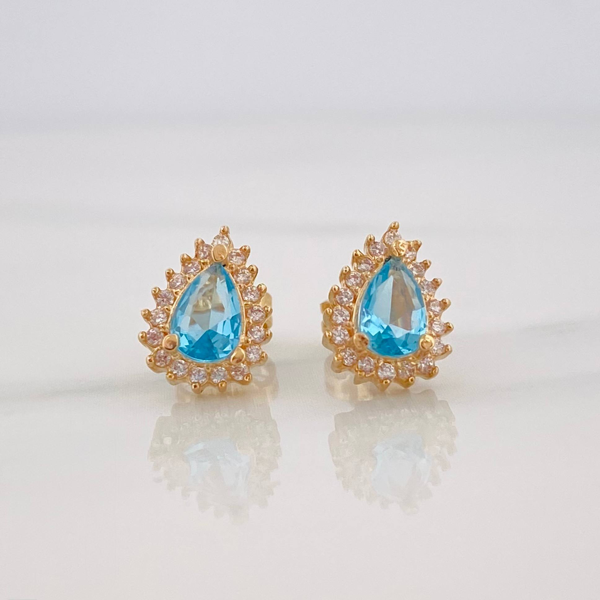 Stud Earrings Halo Drop 2.05g / in / 7.65mm Yellow Gold 18K