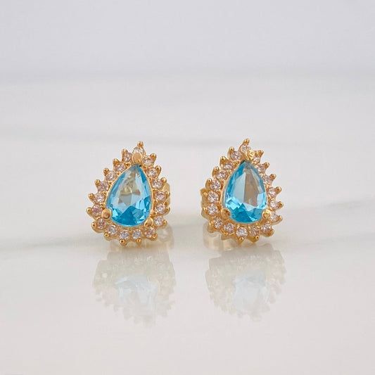 Stud Earrings Halo Drop 2.05g / in / 7.65mm Yellow Gold 18K