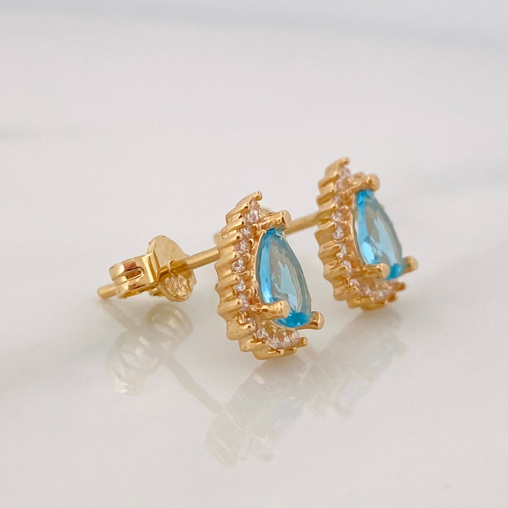 Stud Earrings Halo Drop 2.05g / in / 7.65mm Yellow Gold 18K