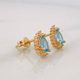 Stud Earrings Halo Drop 2.05g / in / 7.65mm Yellow Gold 18K