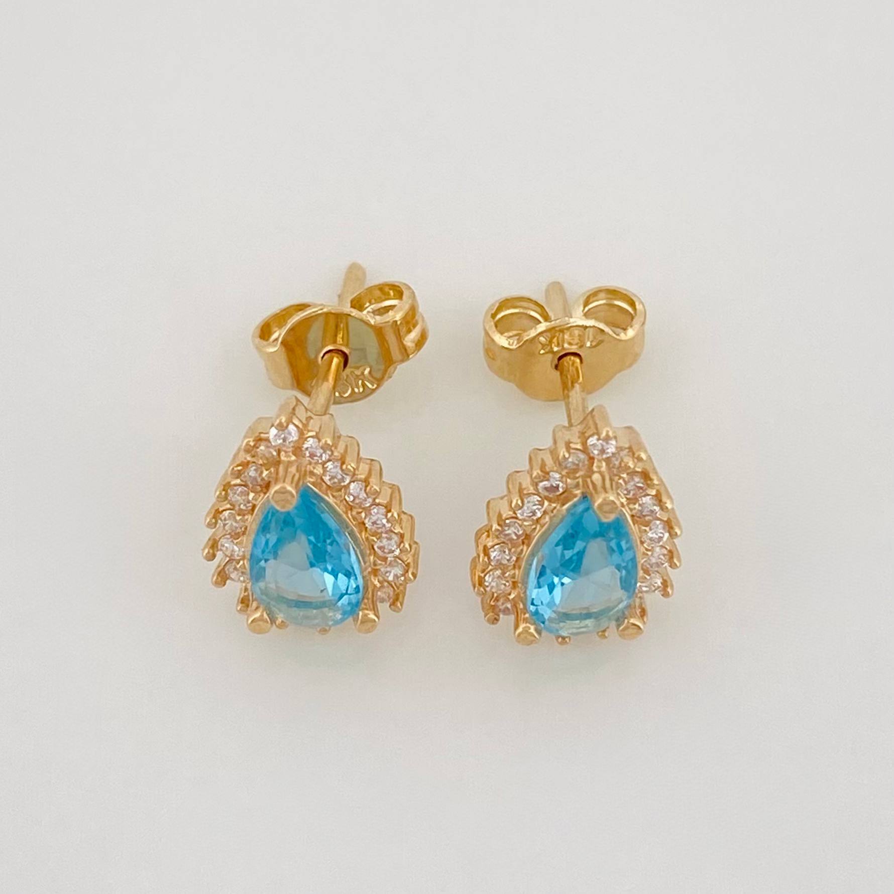Stud Earrings Halo Drop 2.05g / in / 7.65mm Yellow Gold 18K