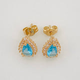 Stud Earrings Halo Drop 2.05g / in / 7.65mm Yellow Gold 18K