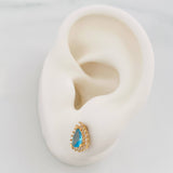 Stud Earrings Halo Drop 2.05g / in / 7.65mm Yellow Gold 18K