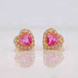 Stud Earrings Sparkle Heart 1.6g / in / 6.97mm Yellow Gold 18K