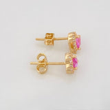 Stud Earrings Sparkle Heart 1.6g / in / 6.97mm Yellow Gold 18K