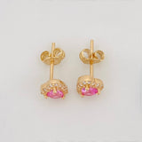 Stud Earrings Sparkle Heart 1.6g / in / 6.97mm Yellow Gold 18K