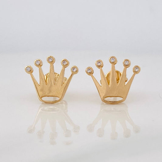 Stud Earrings Crown 2.05g / in / 11.93mm Yellow Gold 18K