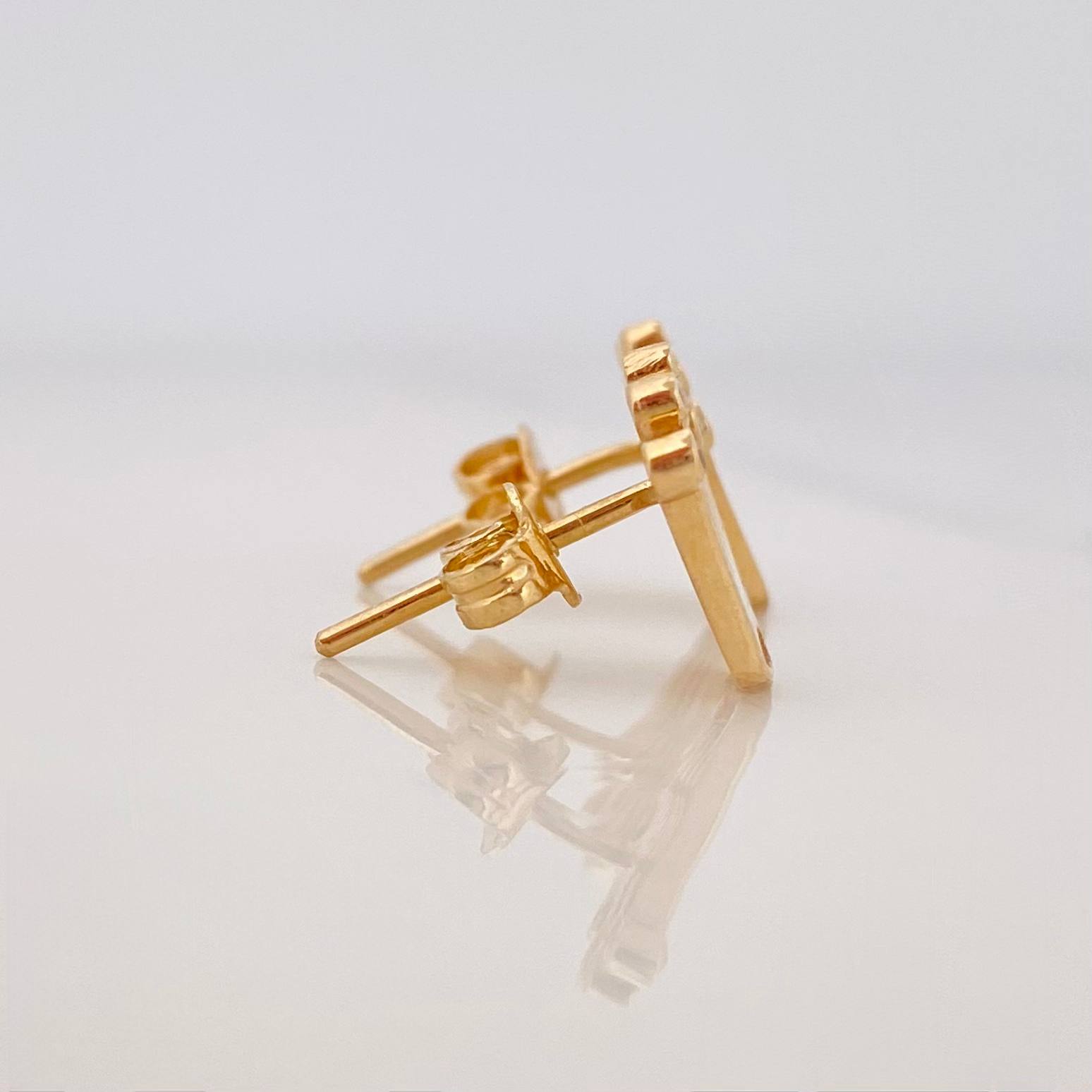 Stud Earrings Crown 2.05g / in / 11.93mm Yellow Gold 18K