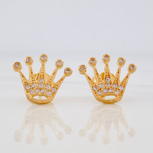 Stud Earrings Corona 2.1g / in / 12.26mm Yellow Gold 18K