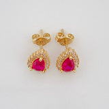 Stud Earrings Halo Drop 2g / in / 7.45mm Yellow Gold 18K