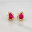 Stud Earrings Halo Drop 2g / in / 7.45mm Yellow Gold 18K