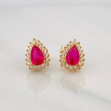 Stud Earrings Halo Drop 2g / in / 7.45mm Yellow Gold 18K