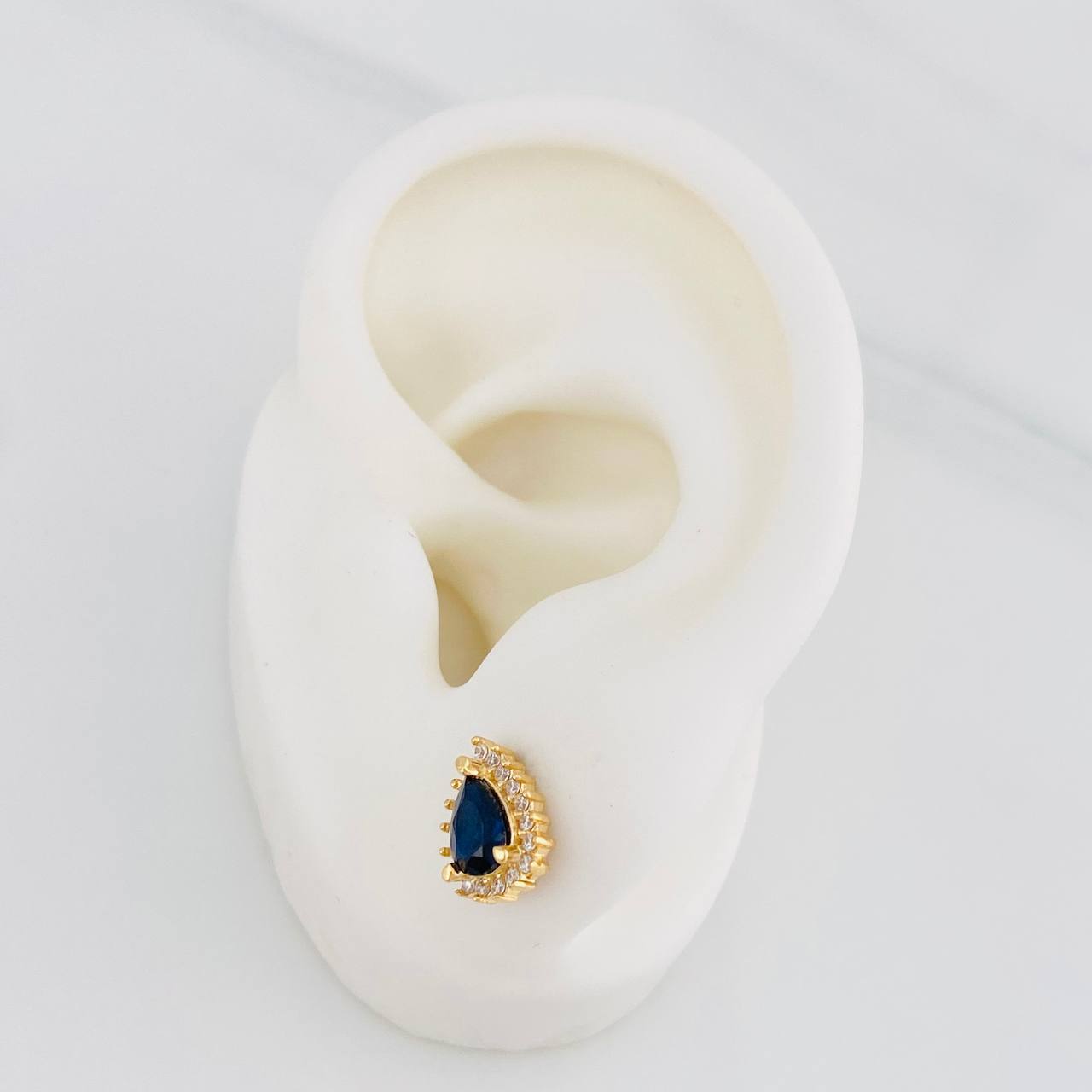 Stud Earrings Halo Drop 2.1g / in / 7.45mm Yellow Gold 18K