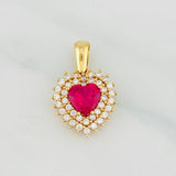 Pendant Sparkle Heart 2.2g / 3/4 in 18K Yellow Gold