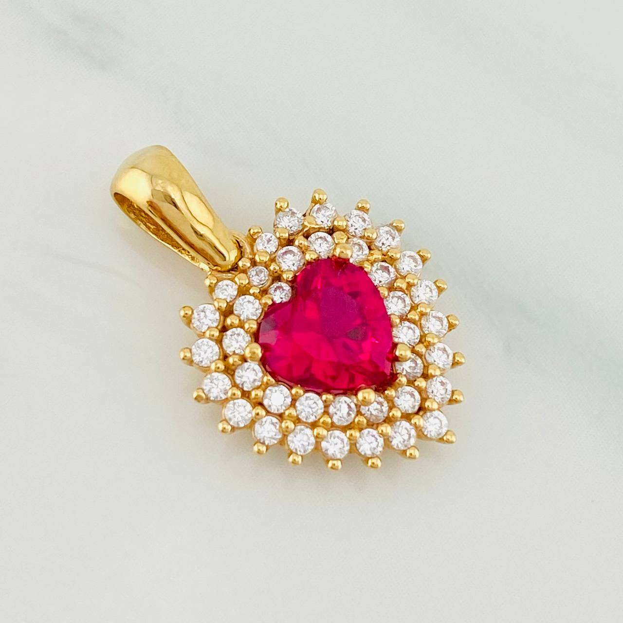 Pendant Sparkle Heart 2.2g / 3/4 in 18K Yellow Gold