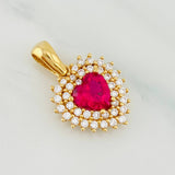 Pendant Sparkle Heart 2.2g / 3/4 in 18K Yellow Gold