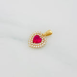 Pendant Sparkle Heart 2.2g / 3/4 in 18K Yellow Gold