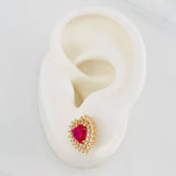 Stud Earrings Sparkle Heart 4.05g / in / 12.6mm Yellow Gold 18K