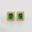 Stud Earrings Square Halo 2.5g / in / 7.2mm Yellow Gold 18K