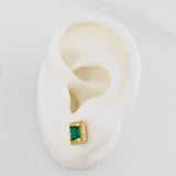 Stud Earrings Square Halo 2.5g / in / 7.2mm Yellow Gold 18K