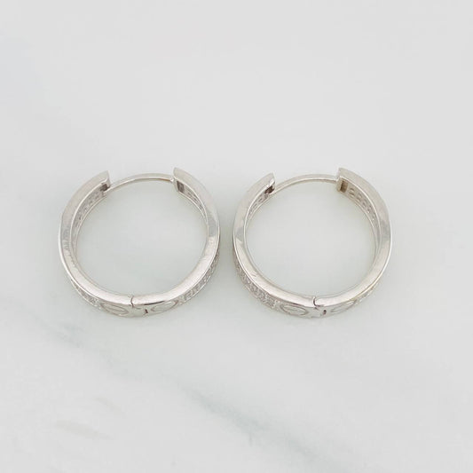 Hoop Earrings Screw 6.05g / 1 in White Gold 18K