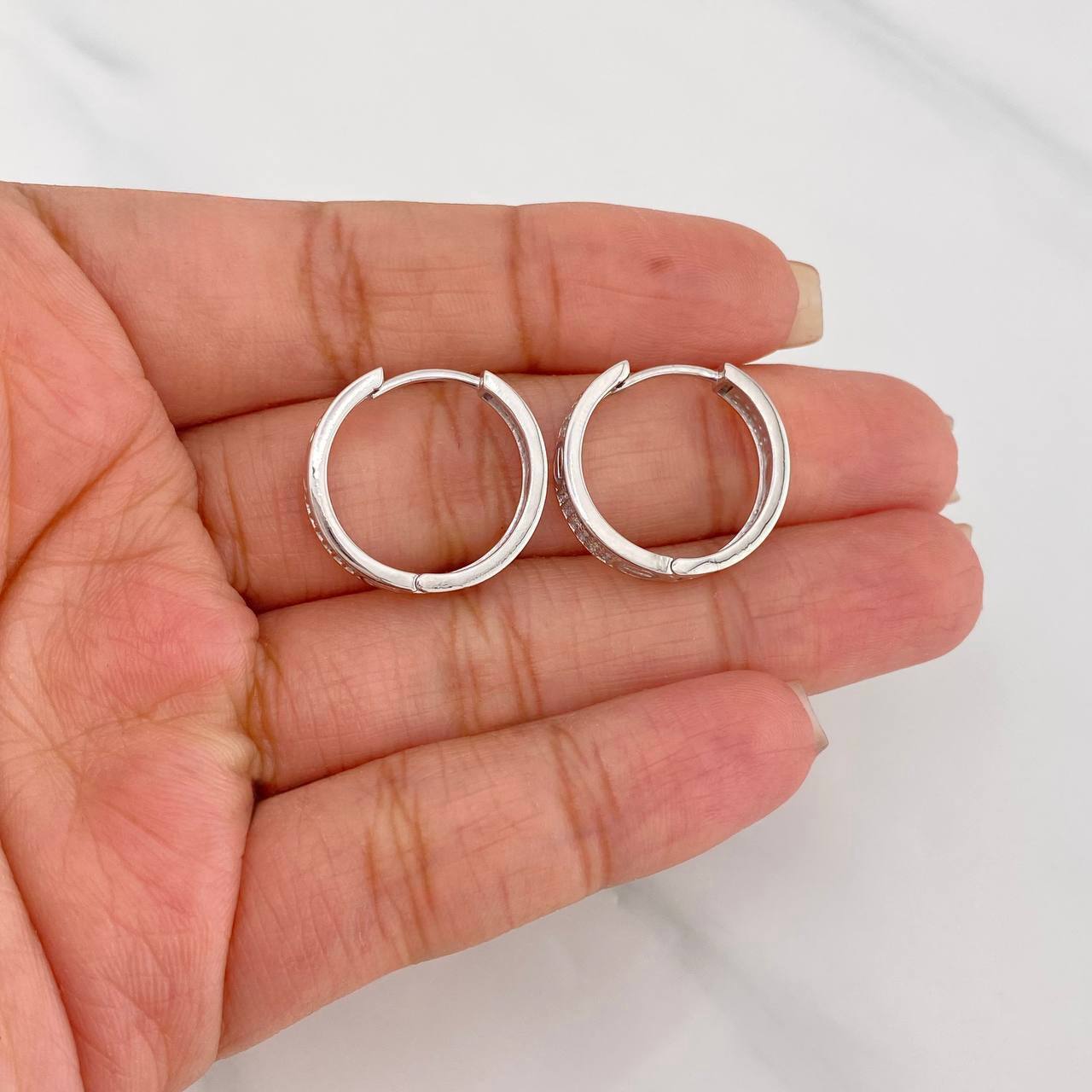 Hoop Earrings Screw 6.05g / 1 in White Gold 18K