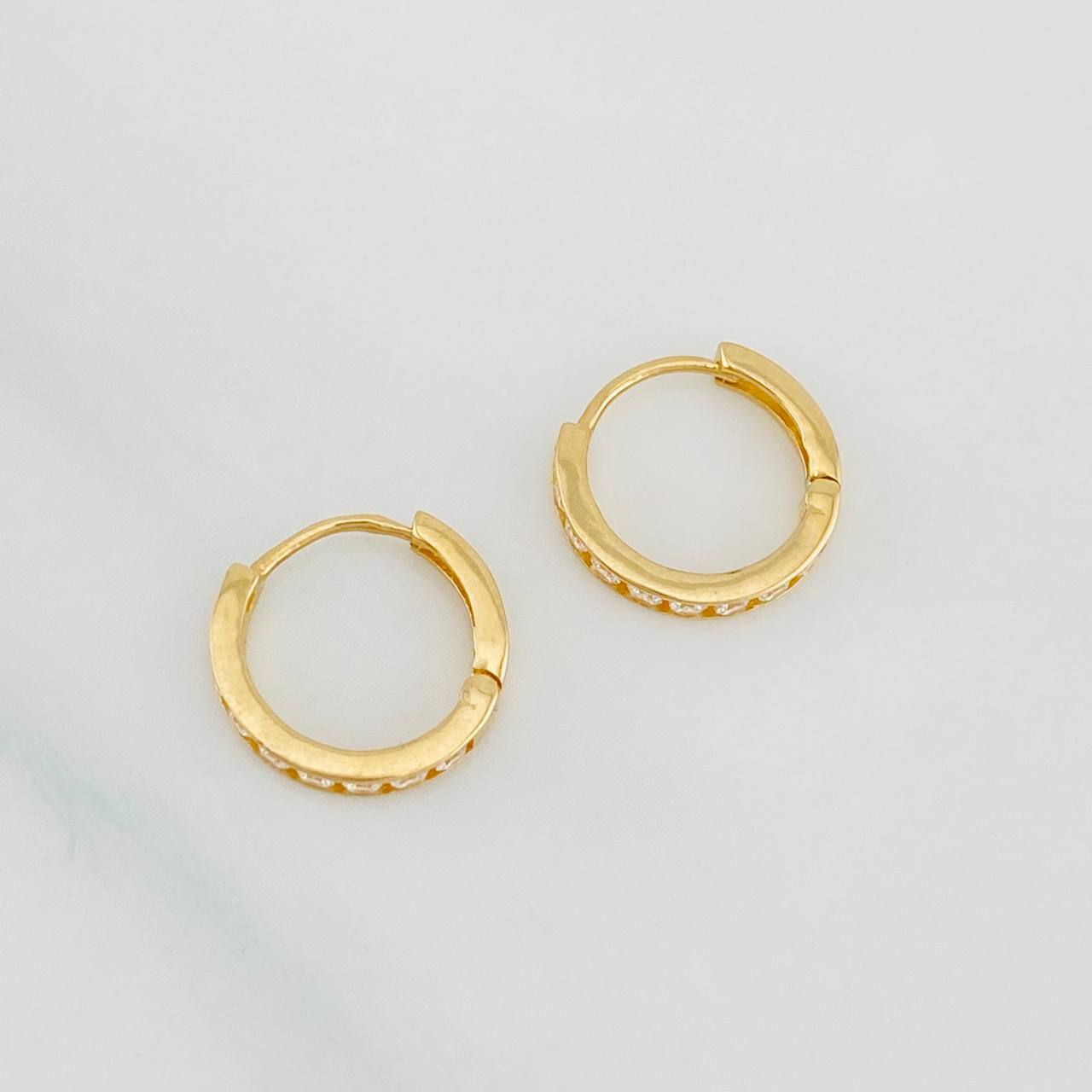 Hoop Earrings Carril 1.2g / 1/2 in Yellow Gold 18K
