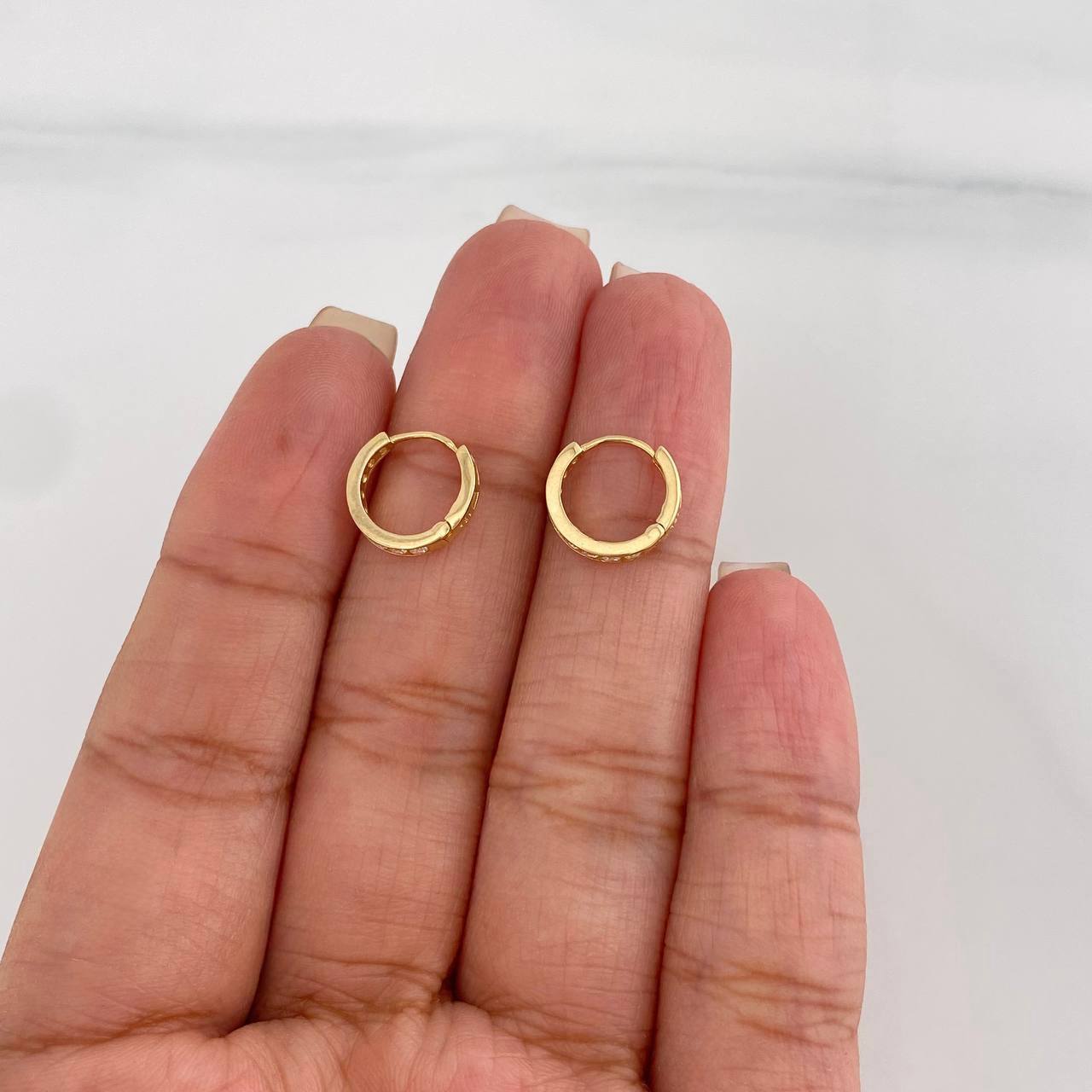 Hoop Earrings Carril 1.2g / 1/2 in Yellow Gold 18K