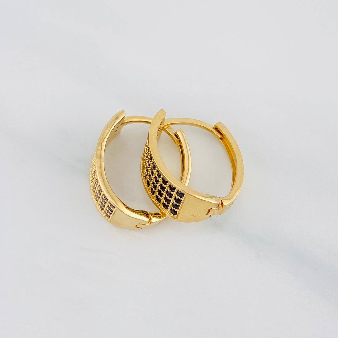 Hoop Earrings Tokio 2.85g / 1/2 in Yellow Gold 18K